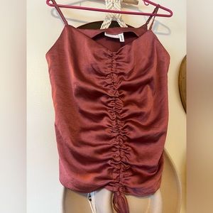 NWOT ⭐️ ASOS satin rose cinch tie tank with adjustable straps
